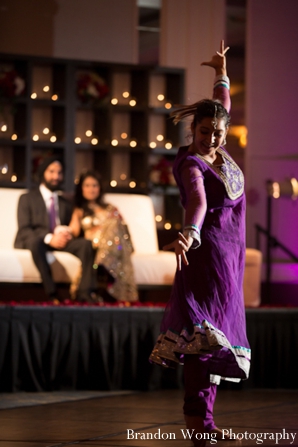 Indian wedding reception dance performer