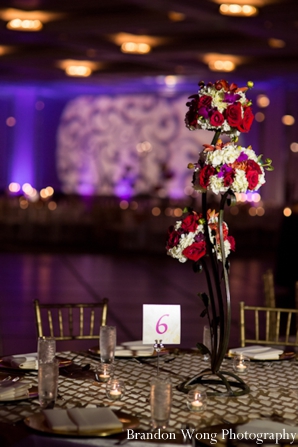 indian wedding floral centerpiece ideas for ballroom wedding reception