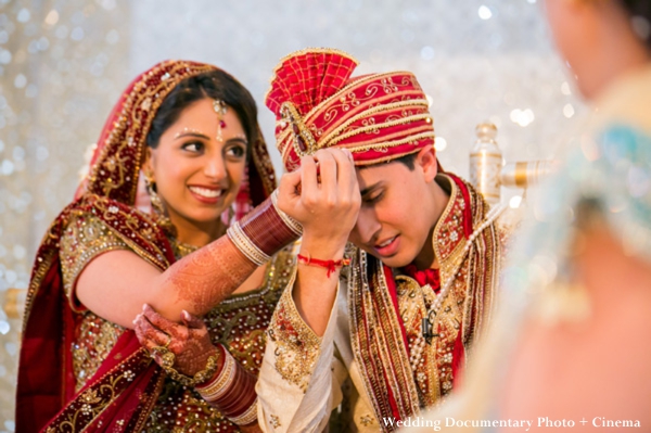 Indian bride and groom at indian wedding ceremony