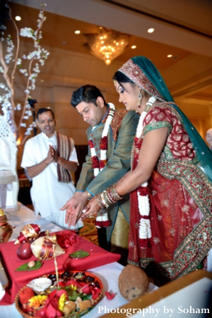 Indian wedding ceremony with traditional indian wedding customs.