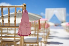 This destination wedding ceremony is a dazzling event on the beach.