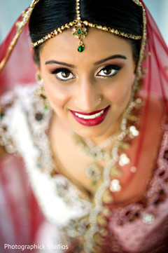 This Indian bride kicks off her wedding weekend with beautiful makeup.