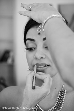 An Indian bride gets glammed up for her wedding!