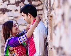 This lovely bride and groom pose for some breathtaking engagement shots in Jaipur, India!