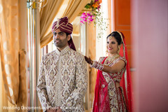 This Indian bride and groom celebrate their wedding day with lovely portraits.