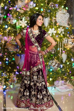 This Indian bride poses for beautiful reception portraits.