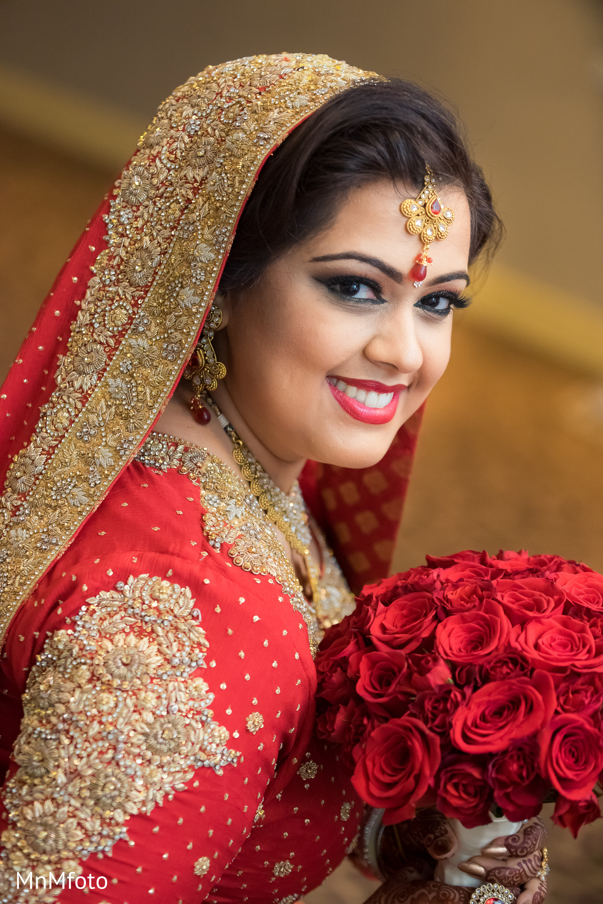 Bridal Portrait in Houston, TX Indian Wedding by MnMfoto | Maharani