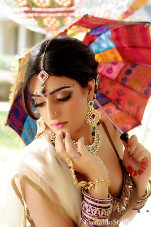Indian bridal makeup ideas and bridal jewelry set.