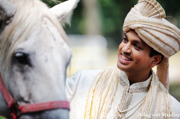Indian wedding begins with indian groom in his baraat