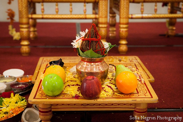 Traditional altar at Indian wedding ceremony 