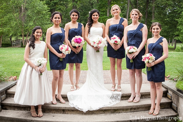 Indian bride with her bridal party.