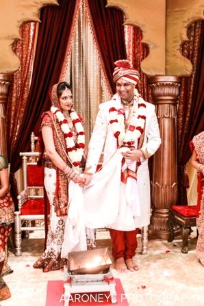 Indian bride and groom at indian wedding ceremony