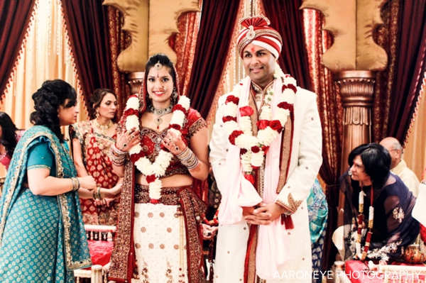 indian bride and groom at indian wedding ceremony
